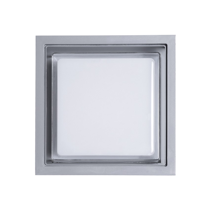 GLOBOSTAR® MAJESTIC  Φωτιστικό Τοίχου - Απλίκα Εσωτερικού/Εξωτερικού Χώρου LED 10W 1050lm 120° AC175-265V Αδιάβροχο IP65 - Πλαστικό Σώμα - Φυσικό λευκό 4500K - Μ17 x Π17 x Υ9cm - Γκρι - Bridgelux Chip