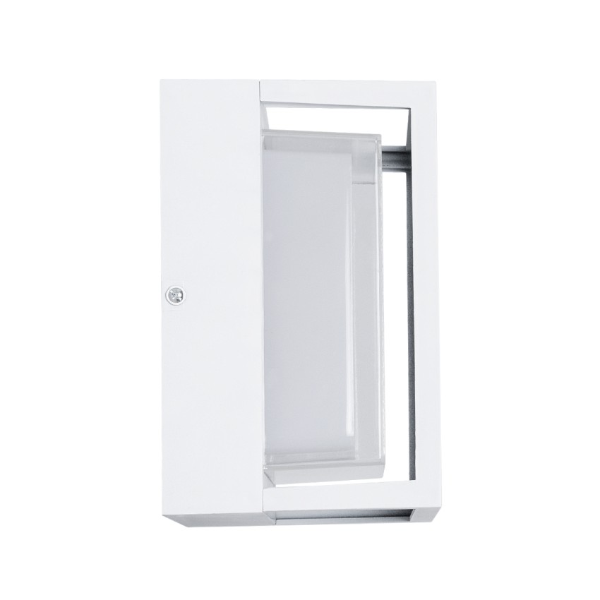 GLOBOSTAR® MAJESTIC  Φωτιστικό Τοίχου - Απλίκα Εσωτερικού/Εξωτερικού Χώρου LED 10W 1050lm 120° AC175-265V Αδιάβροχο IP65 - Πλαστικό Σώμα - Φυσικό λευκό 4500K - Μ17 x Π17 x Υ9cm - Λευκό - Bridgelux Chip