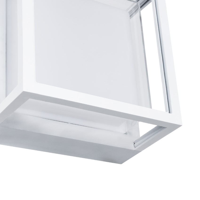 GLOBOSTAR® MAJESTIC  Φωτιστικό Τοίχου - Απλίκα Εσωτερικού/Εξωτερικού Χώρου LED 10W 1050lm 120° AC175-265V Αδιάβροχο IP65 - Πλαστικό Σώμα - Φυσικό λευκό 4500K - Μ17 x Π17 x Υ9cm - Λευκό - Bridgelux Chip