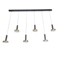 GLOBOSTAR® ZANE  Μοντέρνο Κρεμαστό Φωτιστικό Οροφής LED 100W 11200lm 120° AC 220-240V IP20 Ρυθμιζόμενο Λευκό CCT με Χειριστήριο από 2700K έως 6000K Dimmable - Lumileds SMD Chip - Μαύρο Ματ & Χρυσό - Μ160 x Π15 x Υ20cm