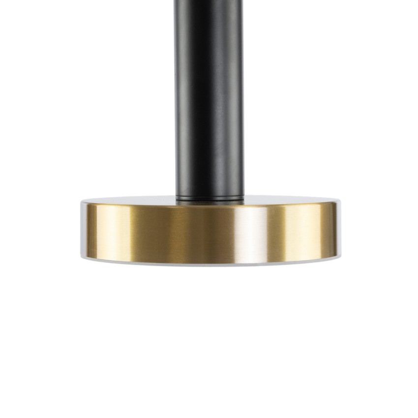 GLOBOSTAR® ZANE  Μοντέρνο Κρεμαστό Φωτιστικό Οροφής LED 100W 11200lm 120° AC 220-240V IP20 Ρυθμιζόμενο Λευκό CCT με Χειριστήριο από 2700K έως 6000K Dimmable - Lumileds SMD Chip - Μαύρο Ματ & Χρυσό - Μ160 x Π15 x Υ20cm