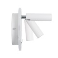 GLOBOSTAR® LADY-R  Μοντέρνο Φωτιστικό Τοίχου - Απλίκα Ξενοδοχείου Reading Light με Φορτιστή USB 3A LED 6W 600lm 36° & 360° AC 220-240V IP20 Φυσικό Λευκό 4500K - Bridgelux COB & TÜV SÜD Driver - Λευκό Ματ - Μ15 x Π15 x Υ17cm