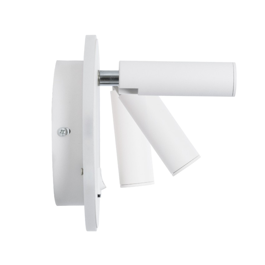 GLOBOSTAR® LADY-R  Μοντέρνο Φωτιστικό Τοίχου - Απλίκα Ξενοδοχείου Reading Light με Φορτιστή USB 3A LED 6W 600lm 36° & 360° AC 220-240V IP20 Φυσικό Λευκό 4500K - Bridgelux COB & TÜV SÜD Driver - Λευκό Ματ - Μ15 x Π15 x Υ17cm