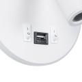 GLOBOSTAR® LADY-R  Μοντέρνο Φωτιστικό Τοίχου - Απλίκα Ξενοδοχείου Reading Light με Φορτιστή USB 3A LED 6W 600lm 36° & 360° AC 220-240V IP20 Φυσικό Λευκό 4500K - Bridgelux COB & TÜV SÜD Driver - Λευκό Ματ - Μ15 x Π15 x Υ17cm