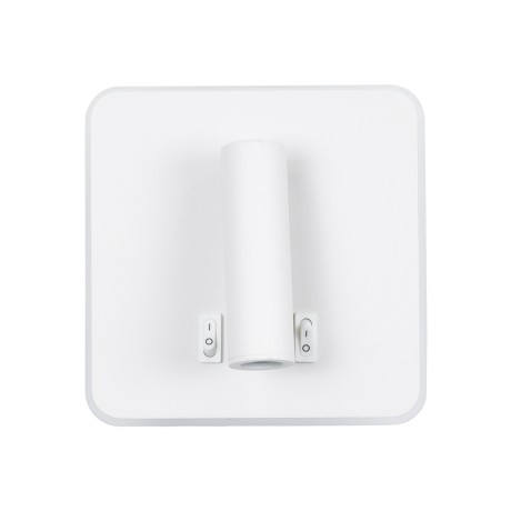 GLOBOSTAR® LADY-S  Μοντέρνο Φωτιστικό Τοίχου - Απλίκα Ξενοδοχείου Reading Light με Φορτιστή USB 3A LED 6W 600lm 36° & 360° AC 220-240V IP20 Φυσικό Λευκό 4500K - Bridgelux COB Chip & TÜV SÜD Driver - Λευκό Ματ - Μ15 x Π15 x Υ7cm