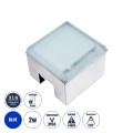 CYBOLITHOS  Χωνευτό Φωτιστικό Σποτ Δαπέδου LED 2W 200lm 120° DC 24V Αδιάβροχο IP68 IK06 Μ10 x Π10 x Υ8cm Μπλε Dimmable - Tempered Γαλακτερό Γυαλί & Ανοξείδωτο Ατσάλι - Bridgelux Chip