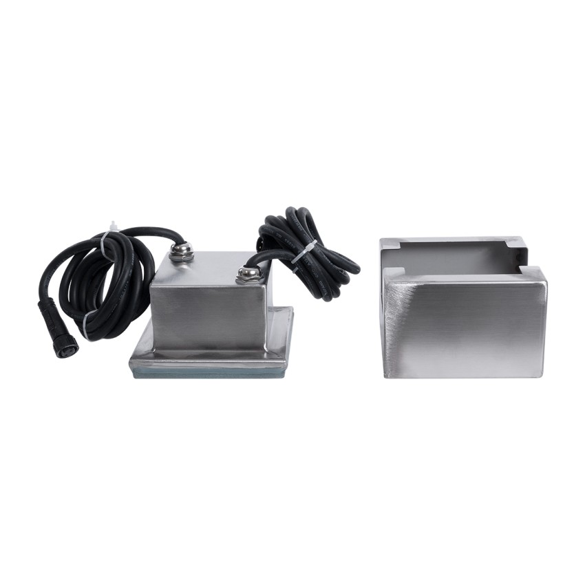CYBOLITHOS  Χωνευτό Φωτιστικό Σποτ Δαπέδου LED 2W 200lm 120° DC 24V Αδιάβροχο IP68 IK06 Μ10 x Π10 x Υ8cm Μπλε Dimmable - Tempered Γαλακτερό Γυαλί & Ανοξείδωτο Ατσάλι - Bridgelux Chip