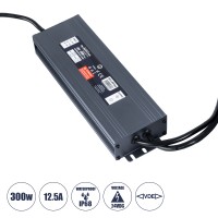 GLOBOSTAR® LUMISPLASH  Τροφοδοτικό/Μετασχηματιστής Class II SELV 300W 12.5A DC 24V Αδιάβροχο IP68 - AC 220-240V σε DC 24V - M23.5 x W7.5 x H3.6cm