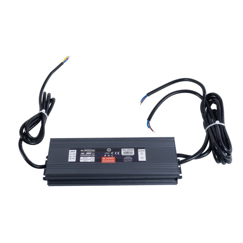 GLOBOSTAR® LUMISPLASH  Τροφοδοτικό/Μετασχηματιστής Class II SELV 300W 12.5A DC 24V Αδιάβροχο IP68 - AC 220-240V σε DC 24V - M23.5 x W7.5 x H3.6cm