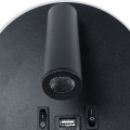 GLOBOSTAR® LADY-R  Μοντέρνο Φωτιστικό Τοίχου - Απλίκα Ξενοδοχείου Reading Light με Φορτιστή USB 3A LED 6W 600lm 36° & 360° AC 220-240V IP20 Φυσικό Λευκό 4500K - Bridgelux COB Chip & TÜV SÜD Driver - Μαύρο Ματ - Μ15 x Π15 x Υ7cm