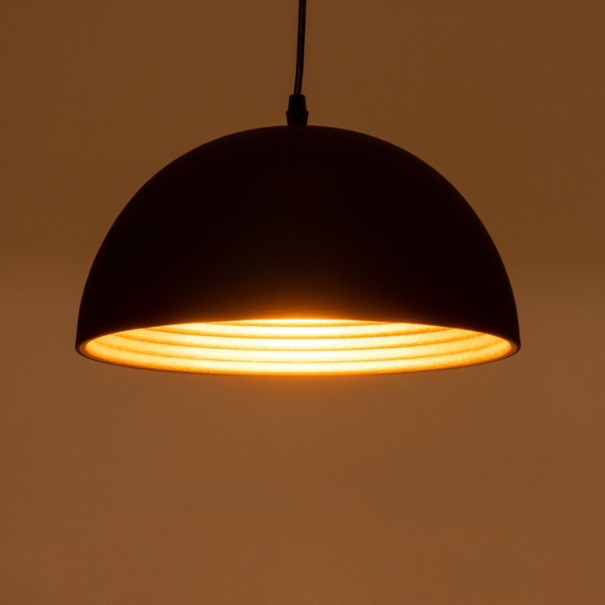 MEDEA  Μοντέρνο Κρεμαστό Φωτιστικό Καμπάνα Μονόφωτο 1 x E27 IP20 Μαύρο & Χρυσό Μέταλλο - Μ30 x Π30 x Y16cm