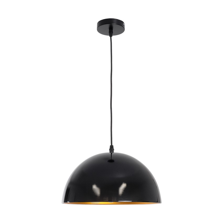 MEDEA  Μοντέρνο Κρεμαστό Φωτιστικό Καμπάνα Μονόφωτο 1 x E27 IP20 Μαύρο & Χρυσό Μέταλλο - Μ30 x Π30 x Y16cm