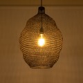 KENTUCKY  Vintage Κρεμαστό Φωτιστικό Πλέγμα Μονόφωτο 1 x E27 IP20 Καφέ Μέταλλο - Μ40 x Π40 x Y60cm