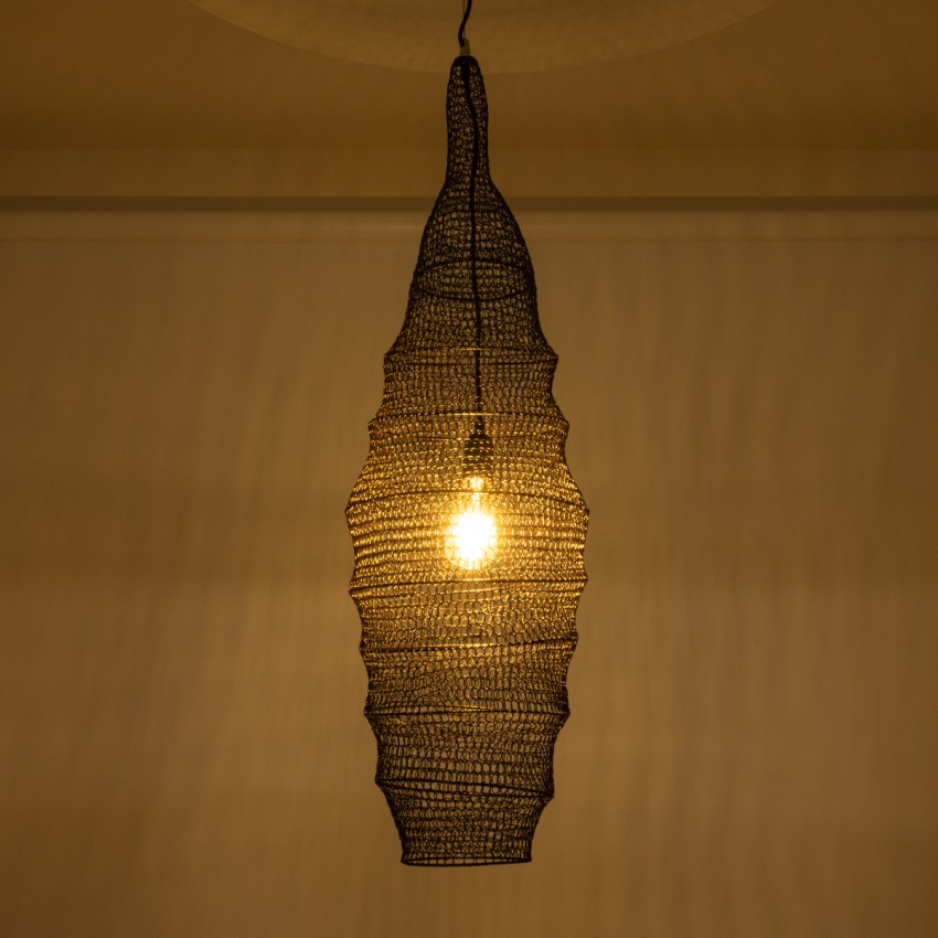 KENTUCKY  Vintage Κρεμαστό Φωτιστικό Πλέγμα Μονόφωτο 1 x E27 IP20 Καφέ Μέταλλο - Μ30 x Π30 x Y105m