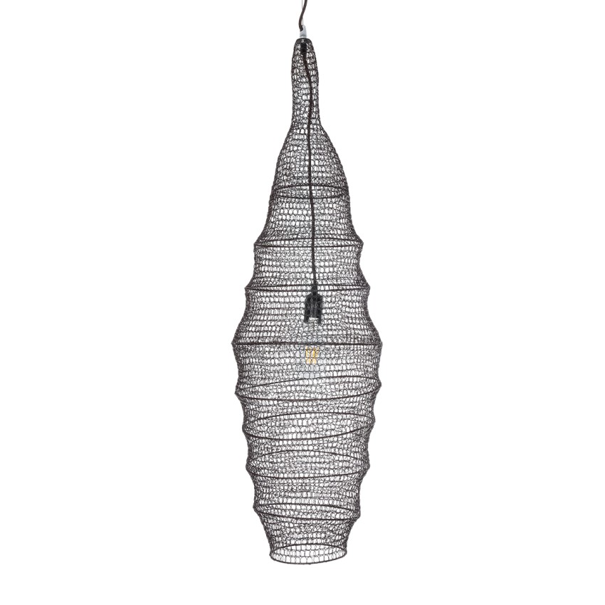 KENTUCKY  Vintage Κρεμαστό Φωτιστικό Πλέγμα Μονόφωτο 1 x E27 IP20 Καφέ Μέταλλο - Μ30 x Π30 x Y105m