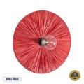 COLOMBO  Boho Επιτοίχιο Φωτιστικό Απλίκα Μονόφωτο 1 x E27 IP20 Κόκκινη Ράφια - Μ40 x Π40 x Υ9cm