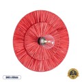 COLOMBO  Boho Επιτοίχιο Φωτιστικό Απλίκα Μονόφωτο 1 x E27 IP20 Κόκκινη Ράφια - Μ40 x Π40 x Υ9cm