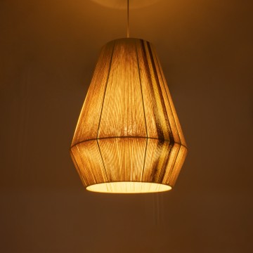 GLOBOSTAR® SALERNO  Boho Κρεμαστό Φωτιστικό Οροφής με Ντουί 1 x E27 AC 220-240V IP20 - Μπεζ & Καφέ - Μ50 x Π50 x Υ60cm