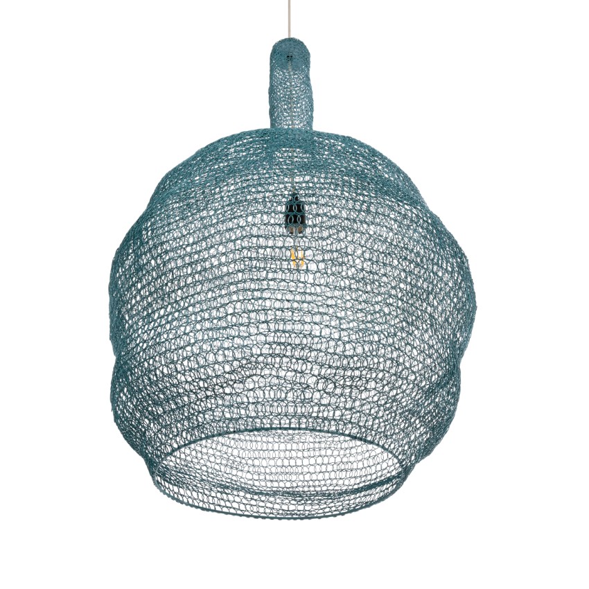 GLOBOSTAR® KENTUCKY  Vintage Κρεμαστό Φωτιστικό Οροφής με Ντουί 1 x E27 AC 220-240V IP20 - Τιρκουάζ - Μ60 x Π60 x Υ90cm