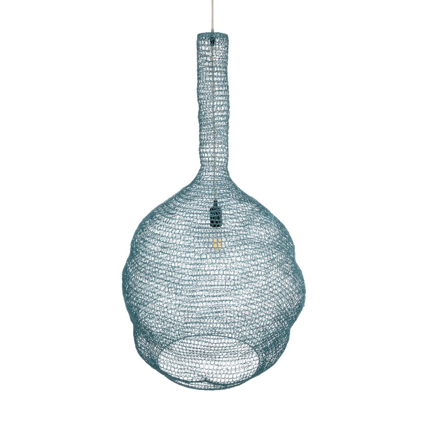 GLOBOSTAR® KENTUCKY  Vintage Κρεμαστό Φωτιστικό Οροφής με Ντουί 1 x E27 AC 220-240V IP20 - Τιρκουάζ - Μ60 x Π60 x Υ90cm