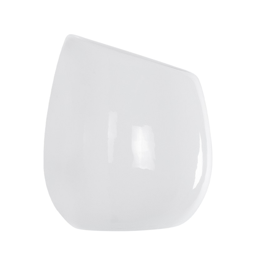 Τεχνητός Κήπος GRENADA  Διακοσμητικό Κεραμική Γλάστρα Λευκή Φ12 x Υ13