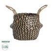 Τεχνητός Κήπος SALVADOR  Διακοσμητικό Πλεκτό Καλάθι - Κασπώ Γλάστρα -  Καφέ με Μαύρο Φ18 x Υ20cm