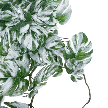 Τεχνητός Κήπος ALBINO MONSTERA HANGING   - Τεχνητό Διακοσμητικό Κρεμαστό Φυτό Μονστέρα Υ45cm