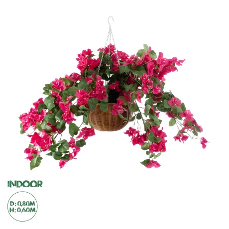 Τεχνητός Κήπος RHODODENDRON HANGING   Τεχνητό Κρεμαστό Διακοσμητικό Φυτό Τριανταφυλλιάς Y60cm