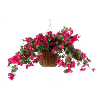 Τεχνητός Κήπος RHODODENDRON HANGING   Τεχνητό Κρεμαστό Διακοσμητικό Φυτό Τριανταφυλλιάς Y60cm