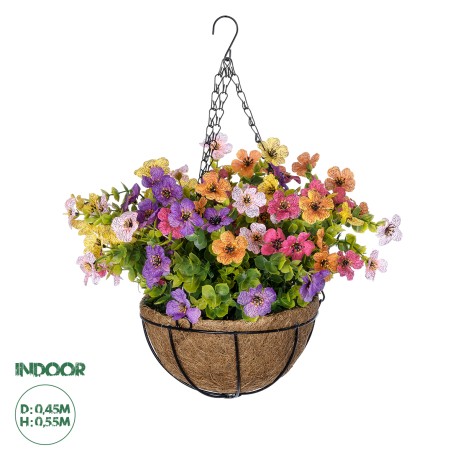 Τεχνητός Κήπος GERBERA HANGING   Τεχνητό Κρεμαστό Διακοσμητικό Φυτό Ζέρμπερας Y55cm