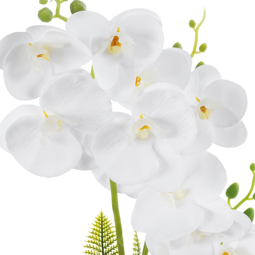 Τεχνητός Κήπος WHITE ORCHID  Διακοσμητικό Φυτό Λευκή Ορχιδέα Υ45cm