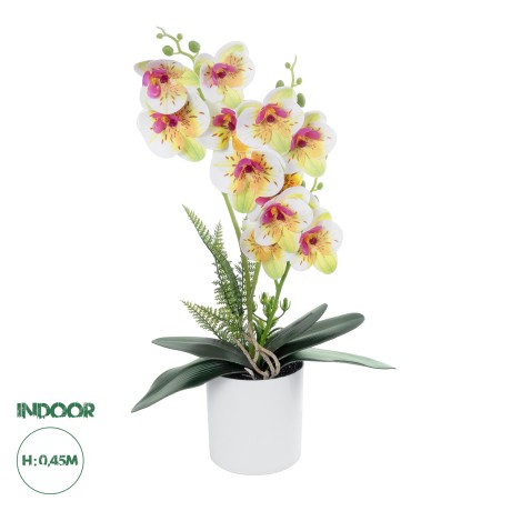 Τεχνητός Κήπος WHITE - FUCHSIA ORCHID  Διακοσμητικό Φυτό Λευκή - Φούξια Ορχιδέα Υ45cm