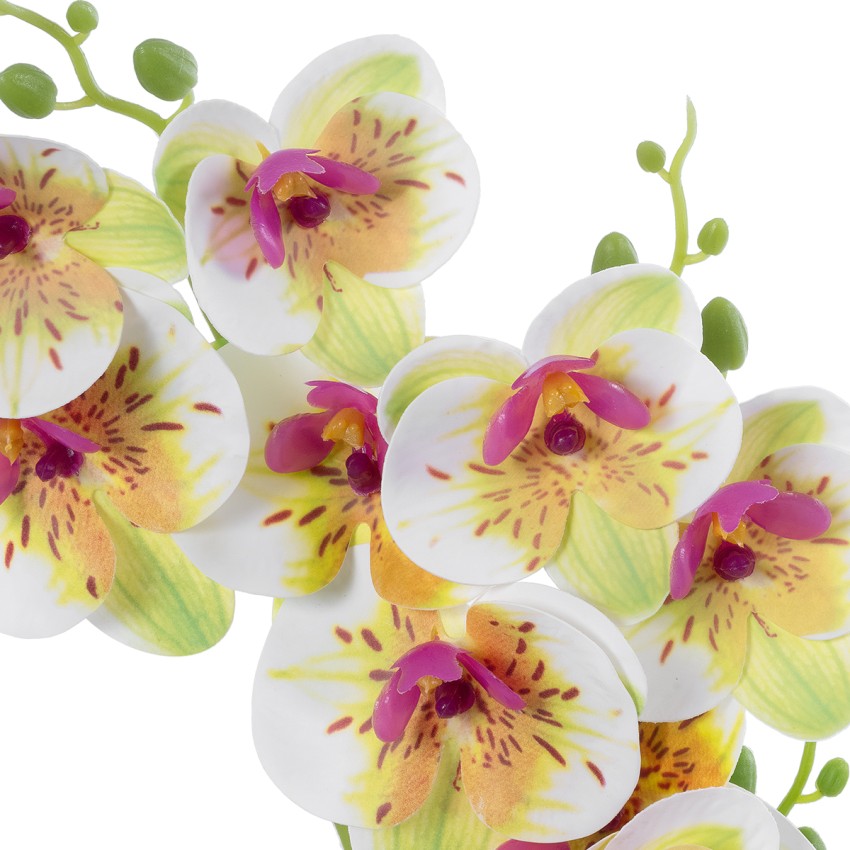 Τεχνητός Κήπος WHITE - FUCHSIA ORCHID  Διακοσμητικό Φυτό Λευκή - Φούξια Ορχιδέα Υ45cm