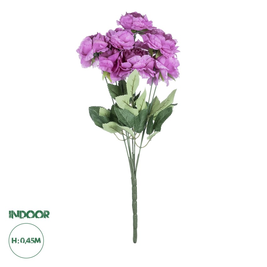 Τεχνητός Κήπος  PURPLE PEONY FLOWER BRANCH  Τεχνητό Διακοσμητικό Μπουκέτο Μώβ Παιώνιας Y45cm