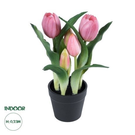 Τεχνητός Κήπος PINK TULIP  Διακοσμητικό Φυτό Ροζ Τουλίπα Υ23cm