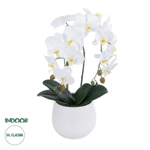 Τεχνητός Κήπος WHITE ORCHID  Διακοσμητικό Φυτό Λευκή Ορχιδέα Υ45cm