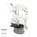 Τεχνητός Κήπος WHITE ORCHID  Διακοσμητικό Φυτό Λευκή Ορχιδέα Υ43cm