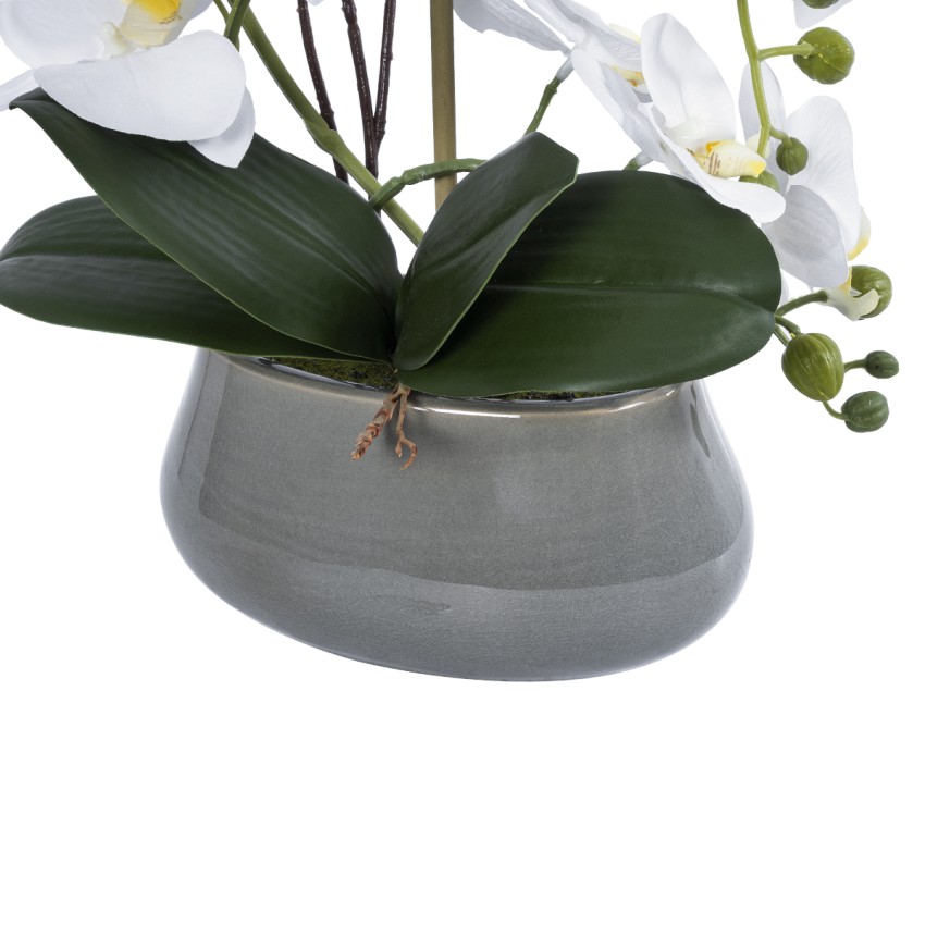Τεχνητός Κήπος WHITE ORCHID  Διακοσμητικό Φυτό Λευκή Ορχιδέα Υ43cm