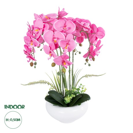 Τεχνητός Κήπος PINK ORCHID  Διακοσμητικό Φυτό Ροζ Ορχιδέα Υ50cm