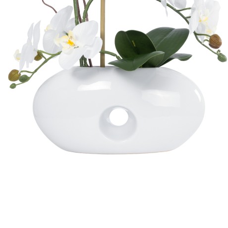 Τεχνητός Κήπος WHITE ORCHID  Διακοσμητικό Φυτό Λευκή Ορχιδέα Υ42cm