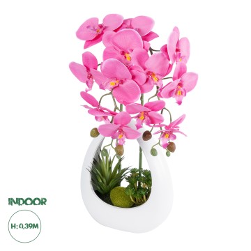 Τεχνητός Κήπος HOT PINK ORCHID  Διακοσμητικό Φυτό Έντονο Ροζ Ορχιδέα Υ39cm