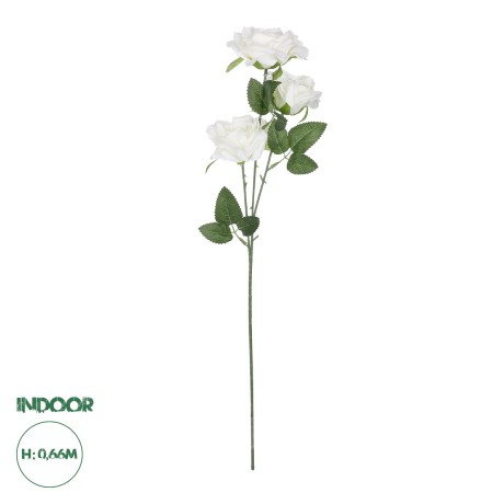 Τεχνητός Κήπος WHITE ROSE BRANCH  Τεχνητό Διακοσμητικό Κλαδί Λεύκο Τριαντάφυλλο Y66cm