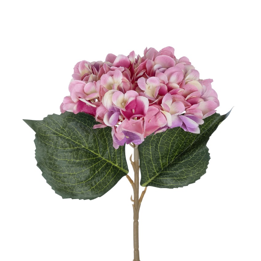 Τεχνητός Κήπος PINK HYDRANGEA BRANCH  Τεχνητό Διακοσμητικό Κλαδί έντονο Ροζ Ορτανσία Y47cm