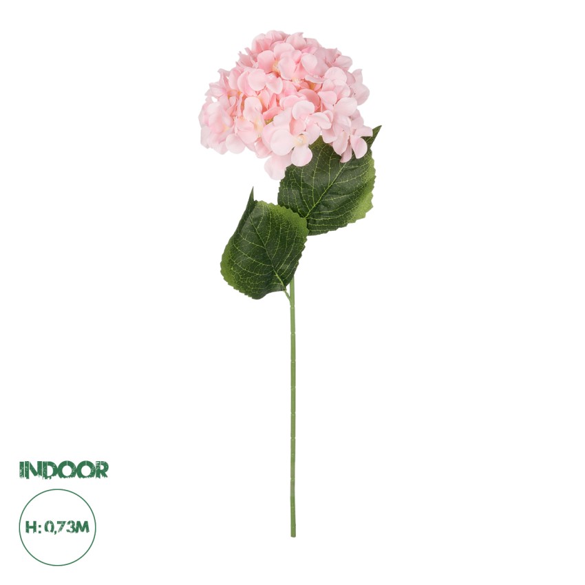 Τεχνητός Κήπος PINK HYDRANGEA BRANCH  Τεχνητό Διακοσμητικό Κλαδί Ροζ Ορτανσία Y73cm