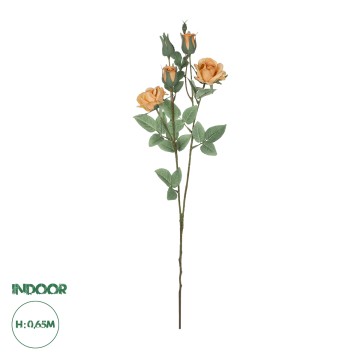 Τεχνητός Κήπος SALMON ROSE BRANCH  Τεχνητό Διακοσμητικό Κλαδί Σαμπανιζέ Τριαντάφυλλο Y65cm