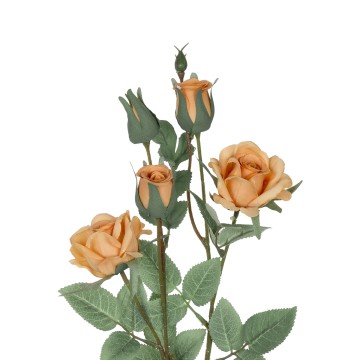 Τεχνητός Κήπος SALMON ROSE BRANCH  Τεχνητό Διακοσμητικό Κλαδί Σαμπανιζέ Τριαντάφυλλο Y65cm
