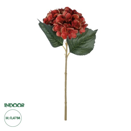 Τεχνητός Κήπος RED HYDRANGEA BRANCH  Τεχνητό Διακοσμητικό Κλαδί Ορτανσίας Κόκκινο  Y47cm