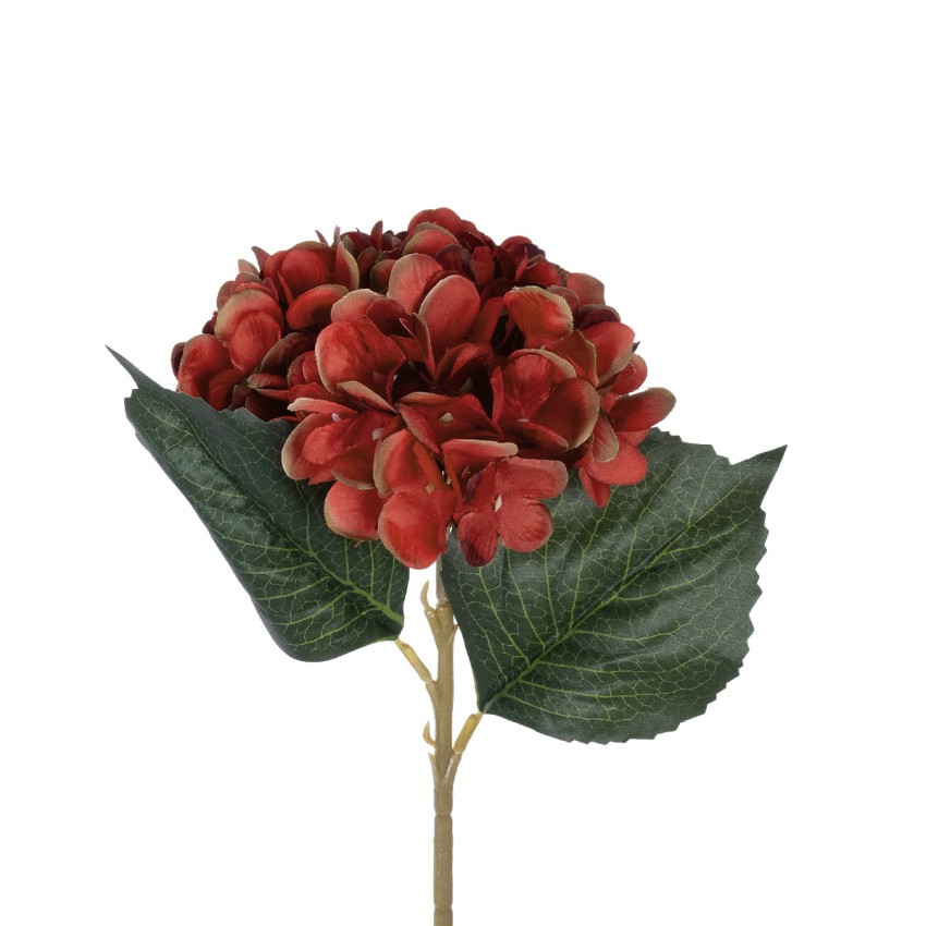 Τεχνητός Κήπος RED HYDRANGEA BRANCH  Τεχνητό Διακοσμητικό Κλαδί Ορτανσίας Κόκκινο  Y47cm