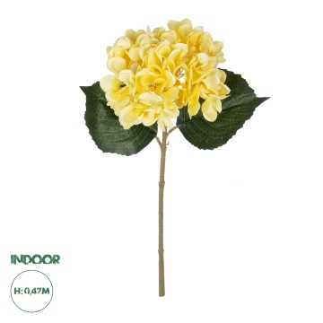 Τεχνητός Κήπος YELLOW HYDRANGEA BRANCH  Τεχνητό Διακοσμητικό Κλαδί Ορτανσίας Κίτρινης  Y47cm
