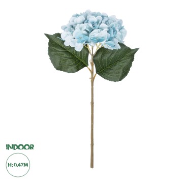 Τεχνητός Κήπος SKY BLUE HYDRANGEA BRANCH  Τεχνητό Διακοσμητικό Κλαδί Ορτανσίας Γαλάζιο  Y47cm